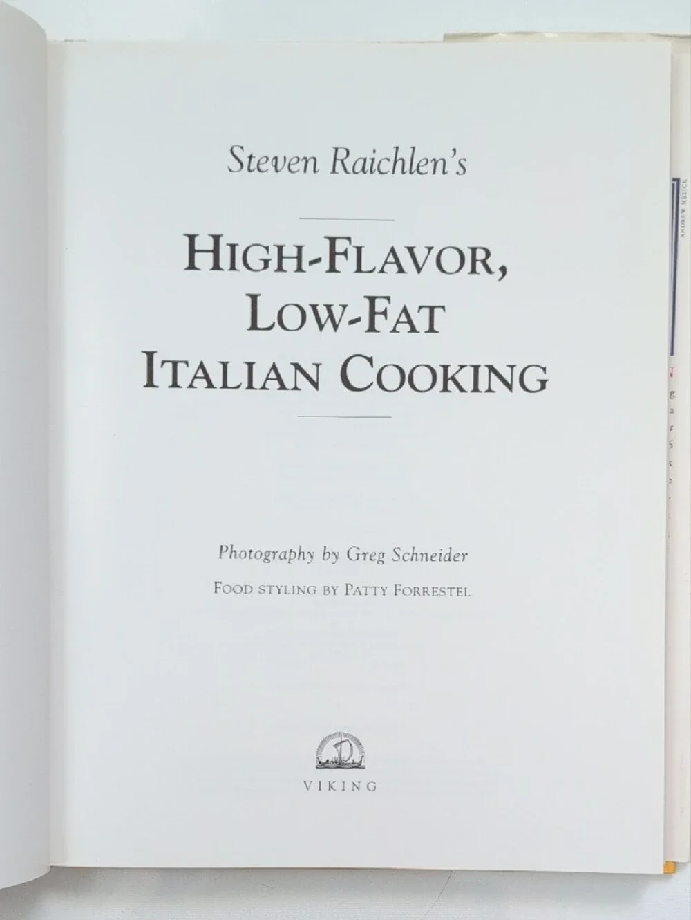 Vintage 1997 High Flavor Low Fat Italian Cooking Hardcover Pictorial Cookbook